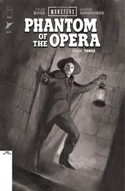 UNIVERSAL MONSTERS PHANTOM OF THE OPERA #3 (OF 4) CVR D INC 1:25 JULIAN TOTINO TEDESCO B&W CLASSIC HORROR VAR
