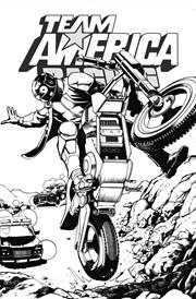 TEAM AMERICA RACING FULL THROTTLE EDITION #1 (ONE SHOT) CVR F JAVIER SALTARES B&W VARIANT