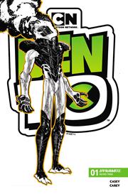 BEN 10 #1 3RD PTG CVR B INC 1:7 ROBERT CAREY B&W VAR