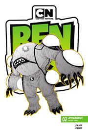 BEN 10 #2 2ND PTG CVR B INC 1:7 ROBERT CAREY B&W VAR