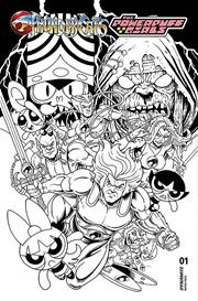 THUNDERCATS POWERPUFF GIRLS #1 CVR O INC 1:5 KEN HAESER LINE ART FOC BONUS VAR