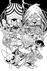 THUNDERCATS POWERPUFF GIRLS #1 CVR Q INC 1:10 KEN HAESER LINE ART VIRGIN FOC BONUS VAR