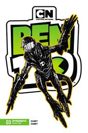 BEN 10 #3 2ND PTG CVR B INC 1:7 ROBERT CAREY B&W VAR