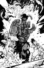 DO A POWERBOMB BLACK AND WHITE #2 (OF 3) CVR C DANIEL WARREN JOHNSON ACTION VAR