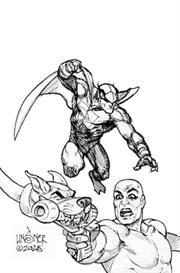 BLUE FALCON & DYNOMUTT #1 CVR N INC 1:15 JOSEPH MICHAEL LINSNER LINE ART VIRGIN VAR