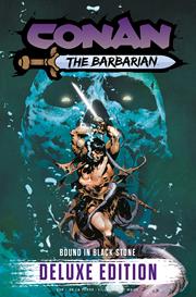 CONAN THE BARBARIAN BOUND IN BLACK STONE DELUXE EDITION HC VOL 01 DIRECT MARKET EDITION ROBERTO DE LA TORRE SKULL CVR (MR)