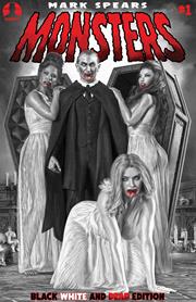 MARK SPEARS MONSTERS #1 7TH PTG BLACK WHITE & DEAD EDITION CVR C MARK SPEARS COURT OF BLOOD VAR