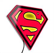 DC COMICS SUPERMAN JUSTICE LEAGUE ILLUMINATED HOUSE OF EL CREST SHIELD LED NEON STYLE SUPERHERO LOGO WALL LIGHT HANGABLE LAMP (LARGE)