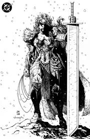 ABSOLUTE WONDER WOMAN #1 CVR H INC 1:100 JIM LEE BLACK & WHITE VIRGIN CARD STOCK VAR