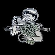 JUNJI ITO BLOOD BUBBLE FORK ENAMEL PIN BADGE