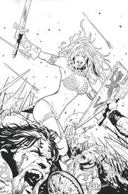 SONJA REBORN #3 CVR L INC 1:7 GREG LAND LINE ART VIRGIN FOC BONUS VAR