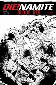 DIENAMITE BLOOD RED #2 CVR I INC 1:5 DAVID COUSENS LINE ART FOC BONUS VAR