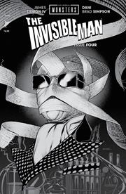 UNIVERSAL MONSTERS THE INVISIBLE MAN #4 (OF 4) CVR D INC 1:25 RYAN SOOK B&W HORROR VAR