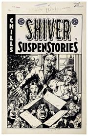 EC SHIVER SUSPENSTORIES #1 (ONE SHOT) CVR D INC 1:20 DARICK ROBERTSON B&W ARTIST EDITION VAR