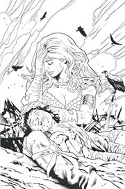 SONJA REBORN #4 CVR L INC 1:7 GREG LAND LINE ART VIRGIN FOC BONUS VAR