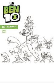 BEN 10 #2 CVR ZI DYNAMITE COM LUCAS LEE GARZA LINE ART B&W TRADE DRESS VAR