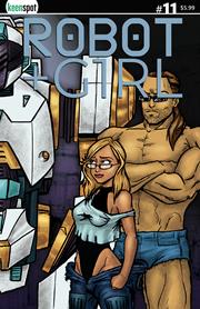 ROBOT + GIRL #11 CVR B MIKE WHITE RIGHT SIDE CONNECTING COVER BAGGED WITH TRADING CARD VAR