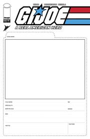 GI JOE A REAL AMERICAN HERO #325 CVR F BLANK SKETCH FILE CARD VAR