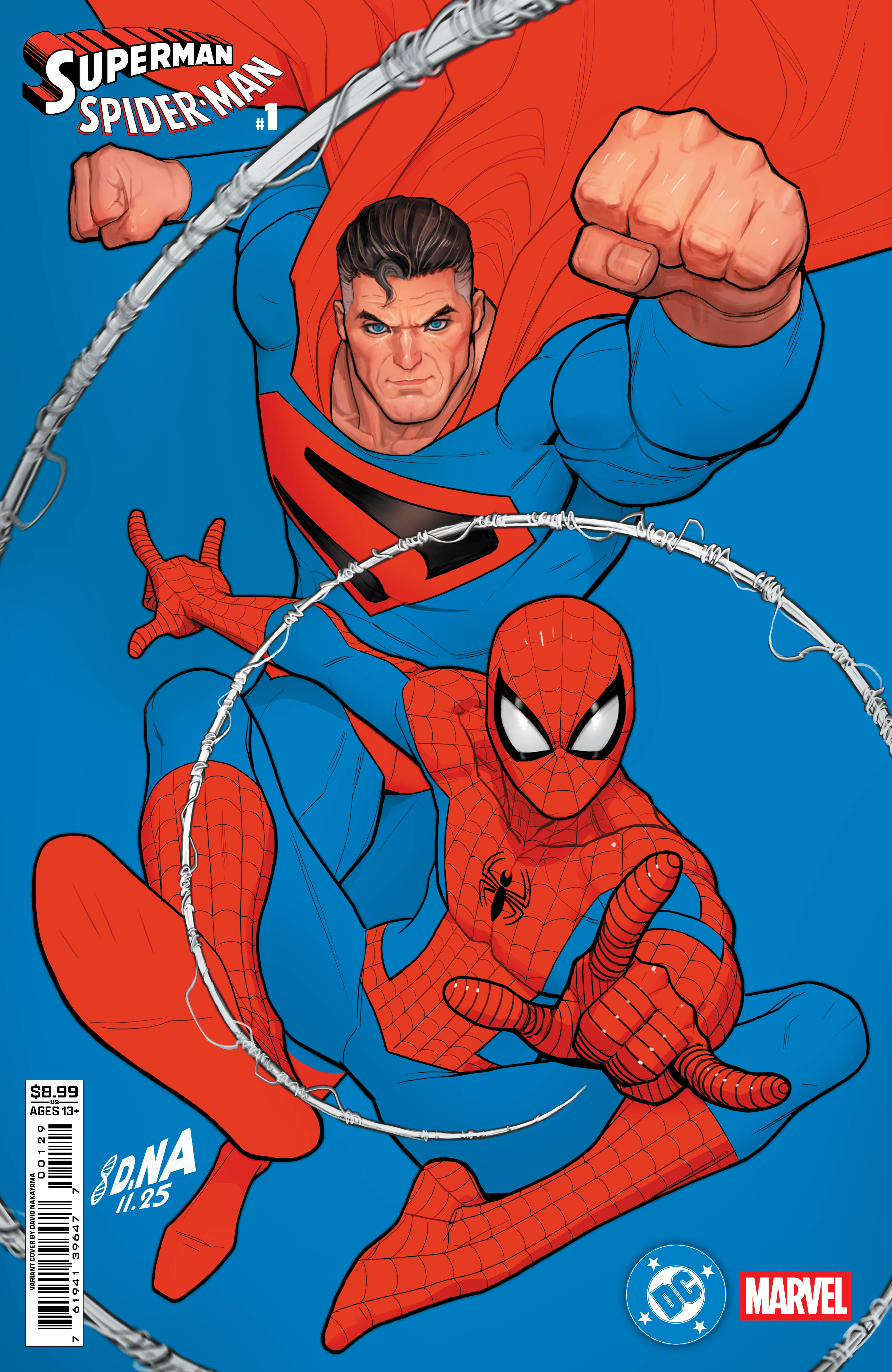  76194139647700129 | DC MARVEL SUPERMAN SPIDER MAN @1 (ONE SHOT) COVER Q DAVID NAKAYAMA KINGDOM COME SUPERMAN & SPIDER MAN CARD STOCK VARIANT | DC  