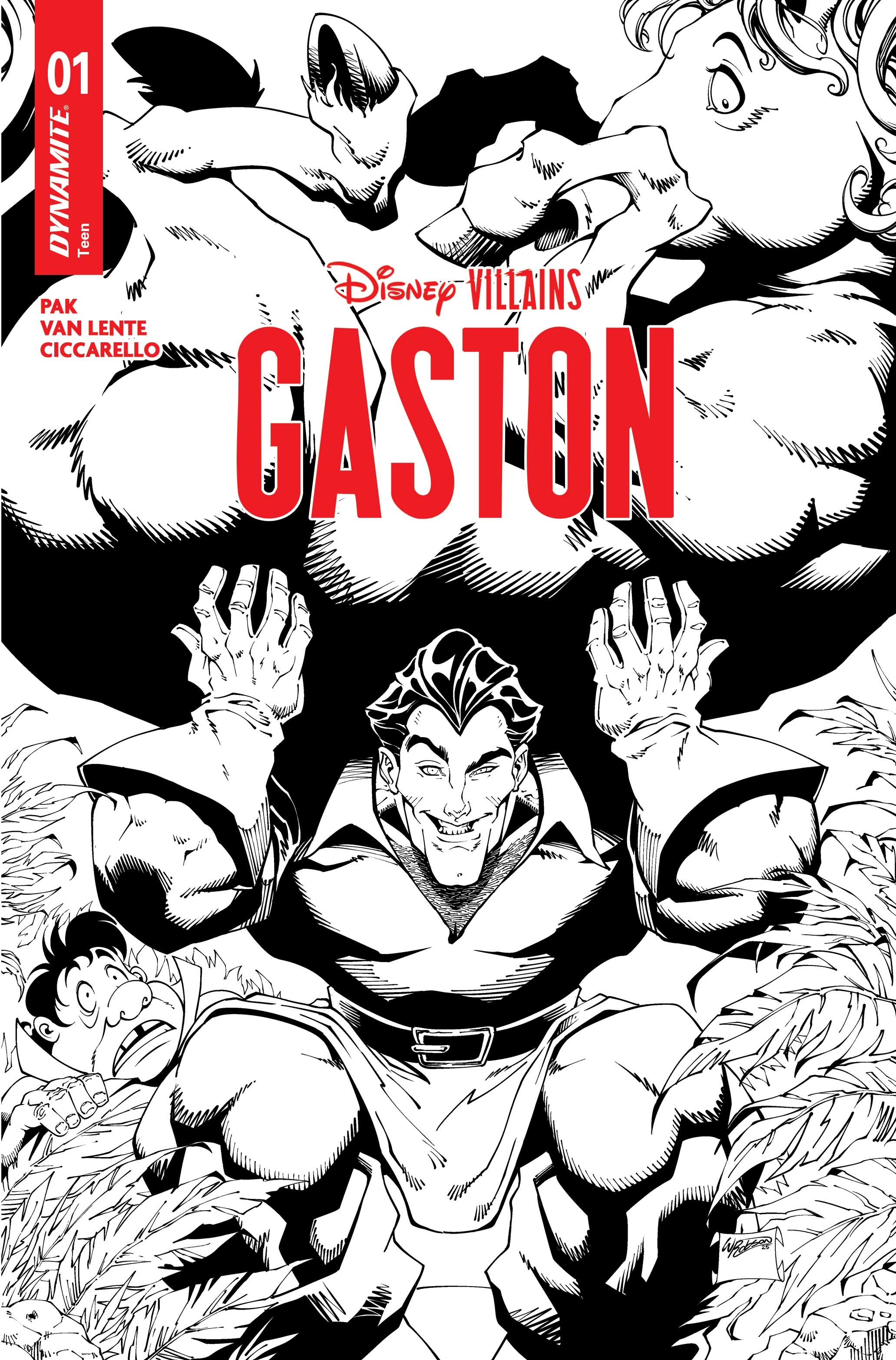 Disney Villains Gaston #1 (Cover I Will Robson Line Art Variant)