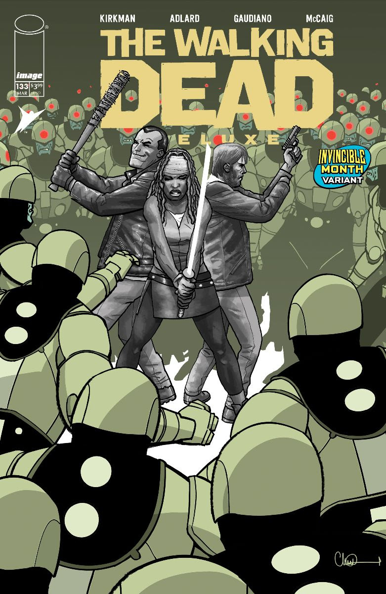  70985303037913351 | WALKING DEAD DELUXE @133 COVER E DAVID FINCH & DAVE MCCAIG INVINCIBLE TEAM UP VARIANT | IMAGE  
