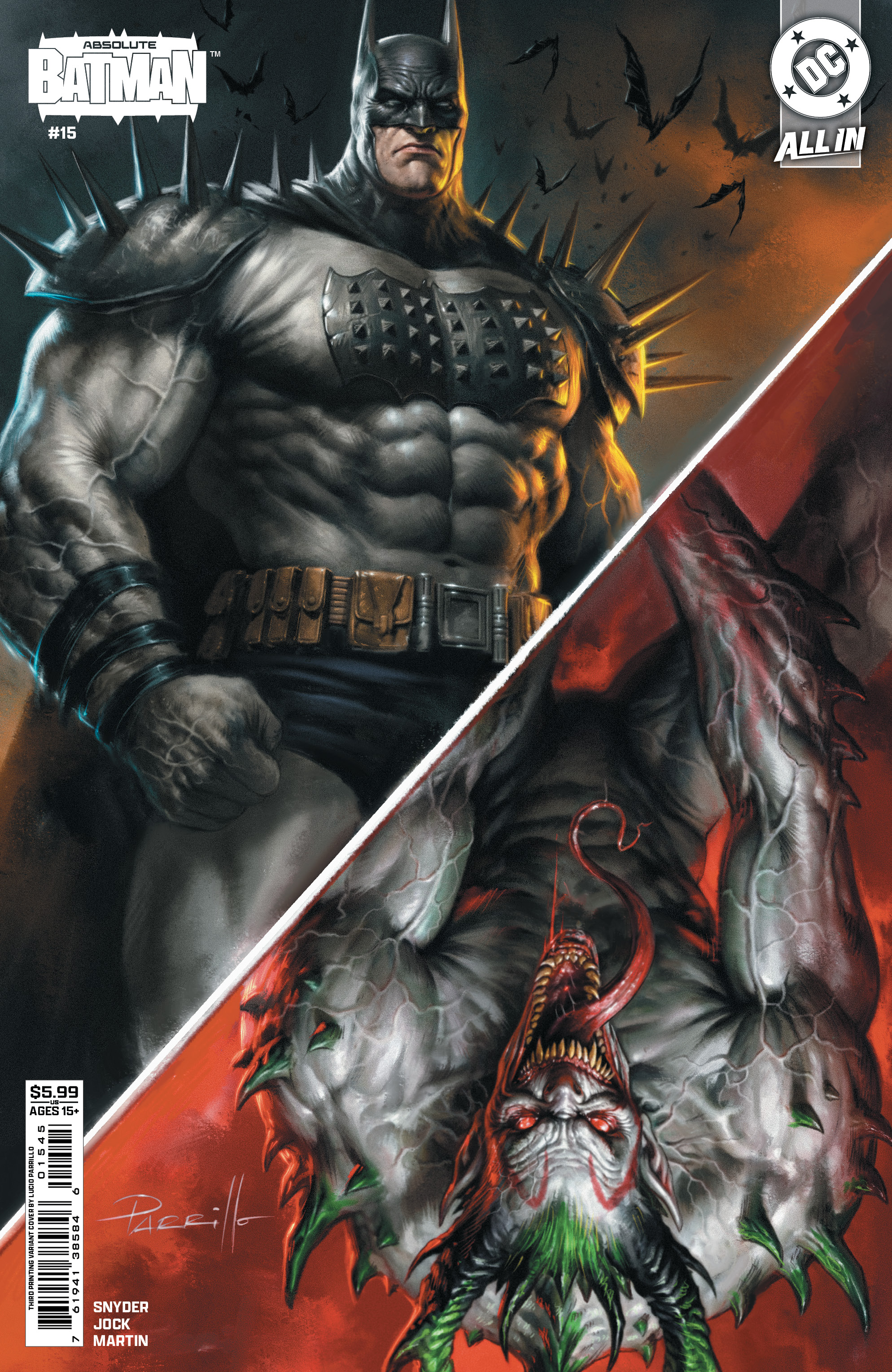  76194138584601545 | ABSOLUTE BATMAN @15 THIRD PRINTING COVER B LUCIO PARILLO CARD STOCK VARIANT | DC  