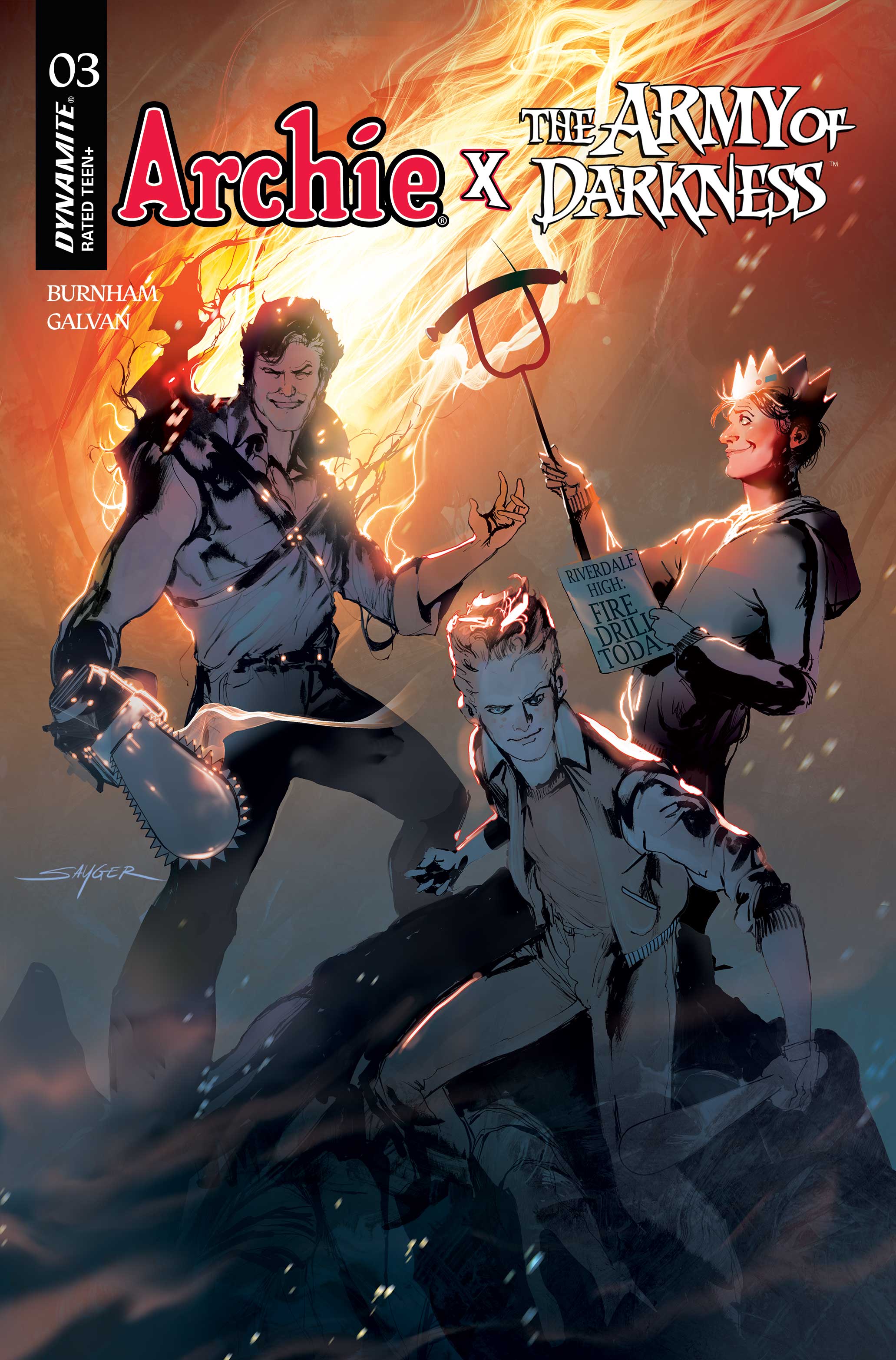  FOC14032026064 | ARCHIE X ARMY OF DARKNESS @3 CVR E STUART SAYGER VAR PRE ORDER [FOC 1403] | LUNAR  