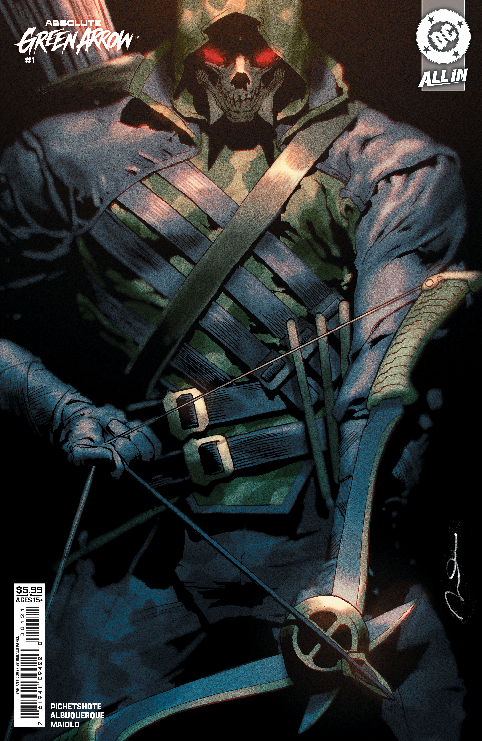  76194139422000121 | ABSOLUTE GREEN ARROW @1 (OF 6) COVER B GERALD PAREL CARD STOCK VARIANT | DC  