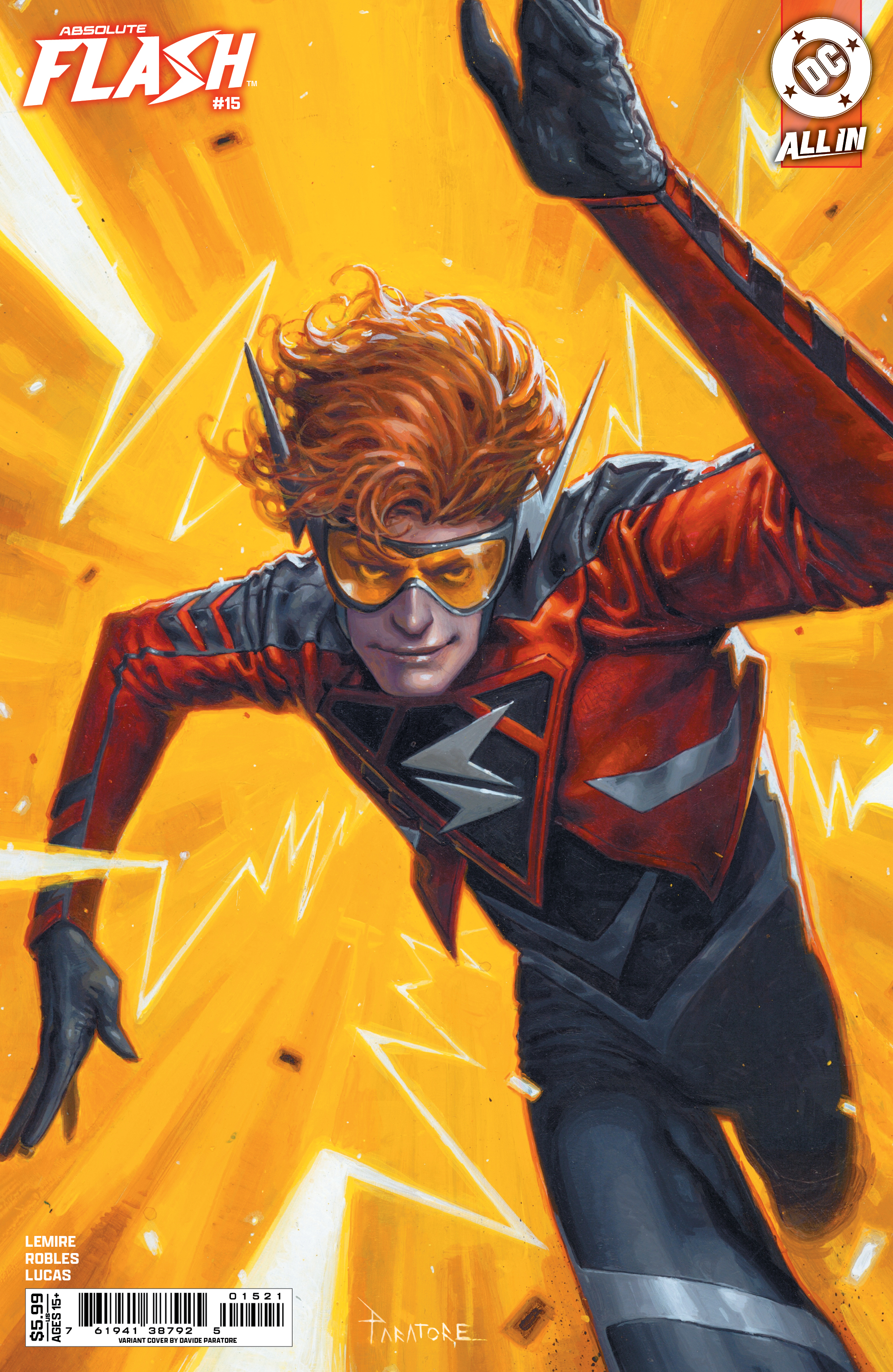  76194138792501521 | ABSOLUTE FLASH @15 COVER B DAVIDE PARATORE CARD STOCK VARIANT | DC  