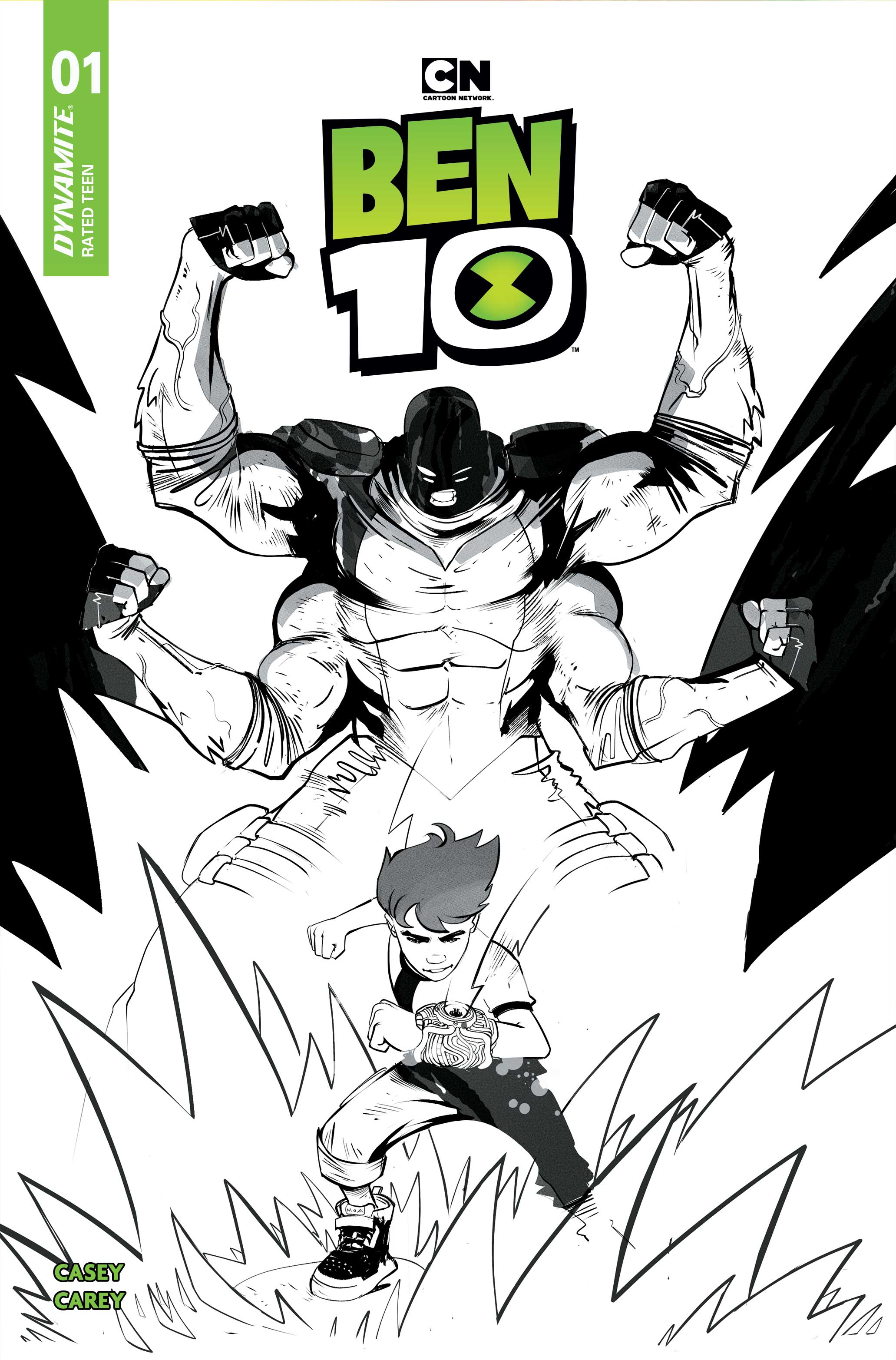  72513036343501111 | BEN 10 @1 COVER K INC 115 SEBASTIAN PIRIZ LINE ART VARIANT | DYNAMITE  