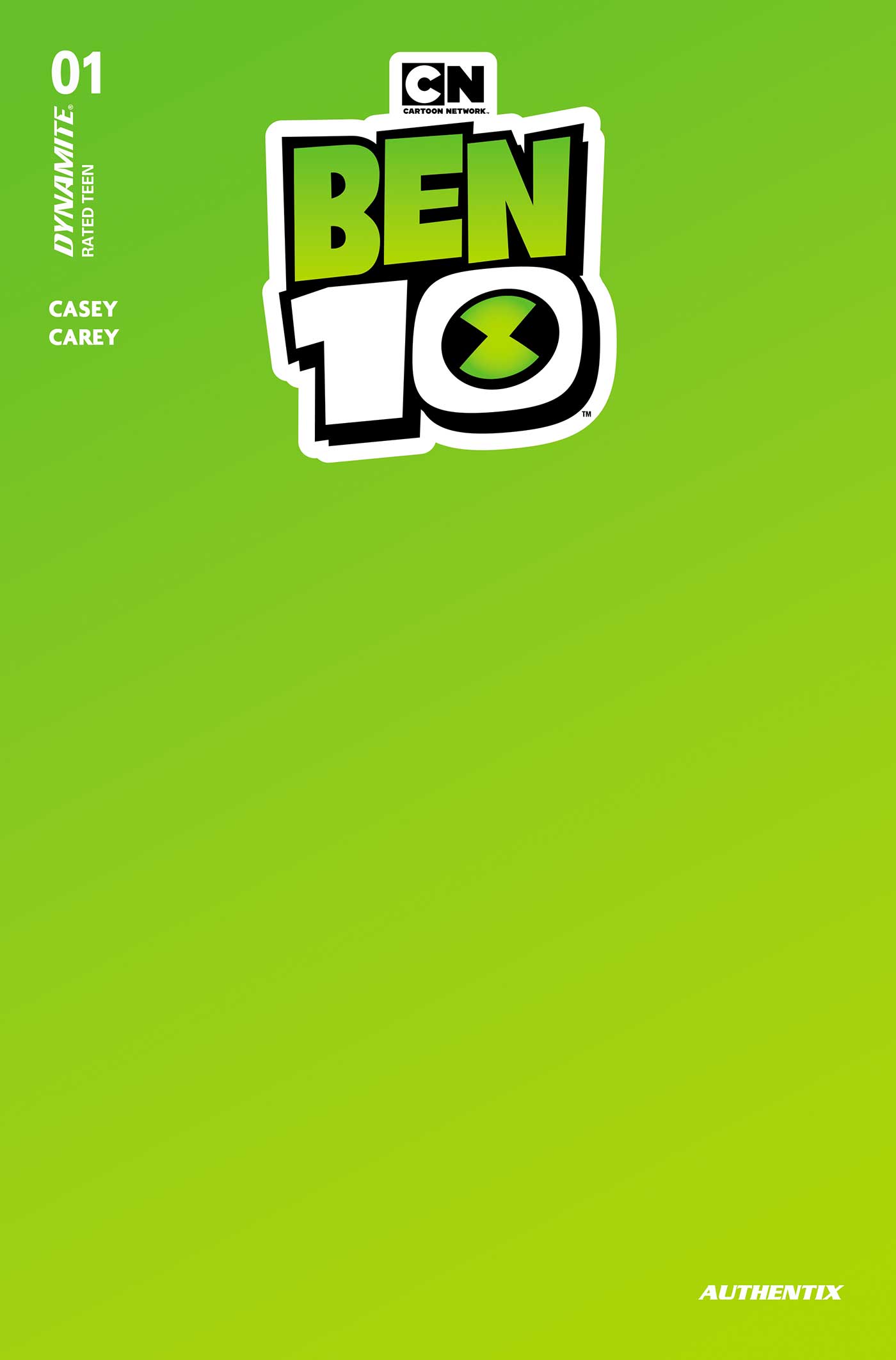  72513036343501181 | BEN 10 @1 COVER R GREEN BLANK AUTHENTIX VARIANT | DYNAMITE  
