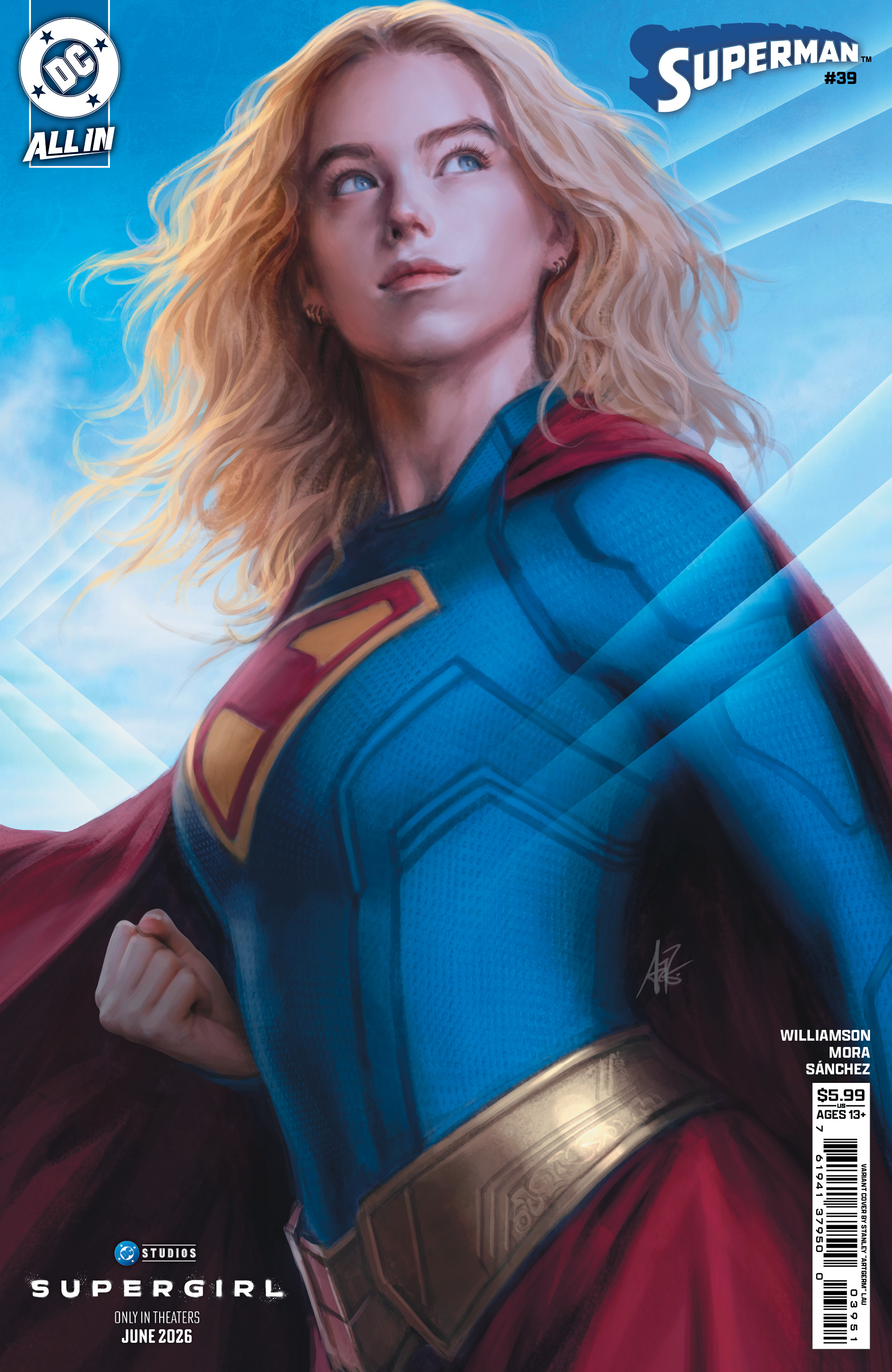  76194137950003951 | SUPERMAN @39 COVER E STANLEY ARTGERM LAU SUPERGIRL MOVIE CARD STOCK VARIANT (THE REIGN OF THE SUPERBOYS) | DC  