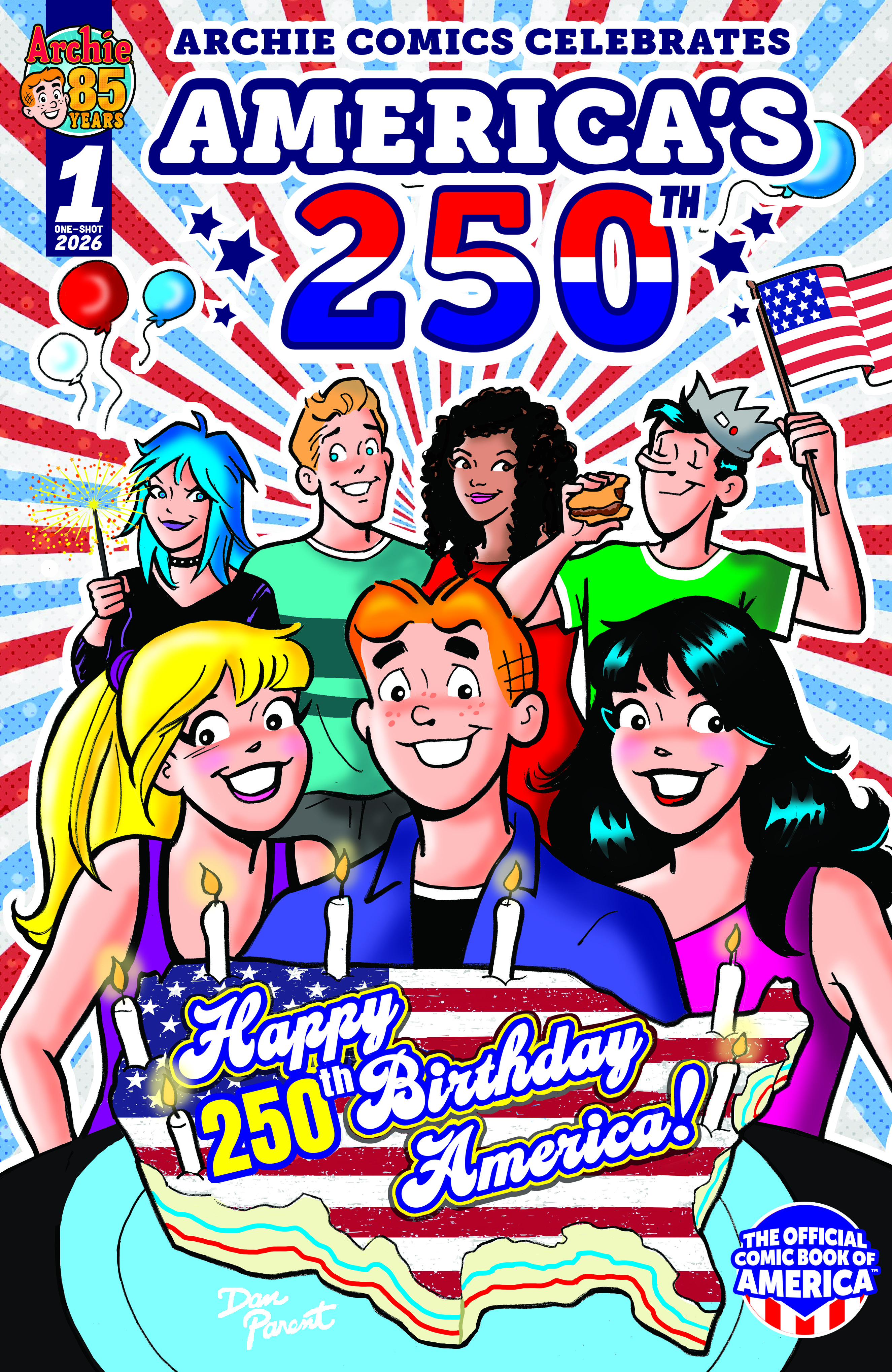  FOC06062026005 | ARCHIE COMICS CELEBRATES AMERICAS 250TH (ONE SHOT) CVR A DAN PARENT PRE ORDER [FOC 0606] | LUNAR  