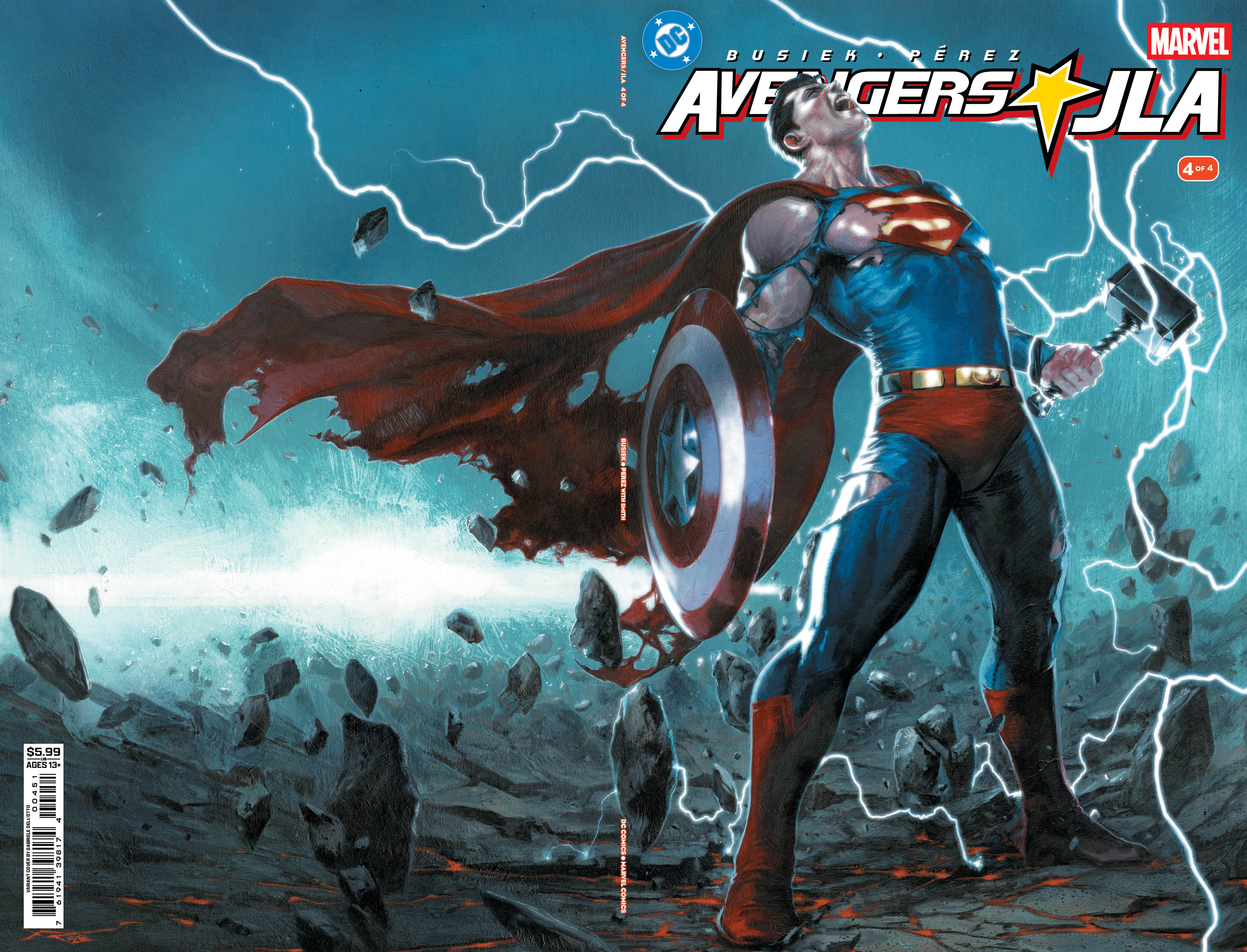  76194139817400451 | AVENGERS JLA @4 FACSIMILE EDITION COVER E GABRIELE DELL OTTO WRAPAROUND VARIANT | DC  