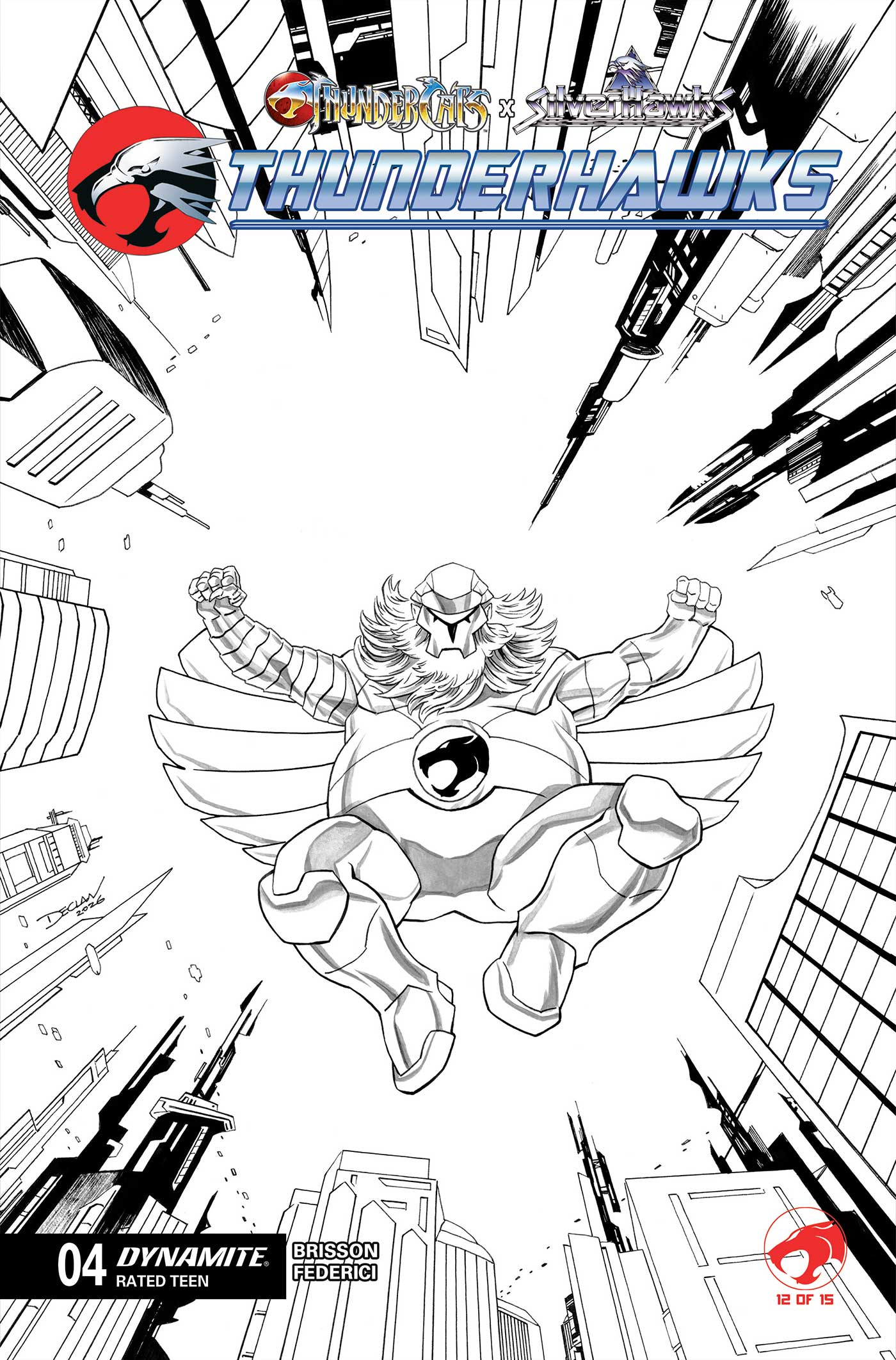 ThunderCats x SilverHawks ThunderHawks #4 (Cover K Declan Shalvey Line Art Variant) (find on eBay)