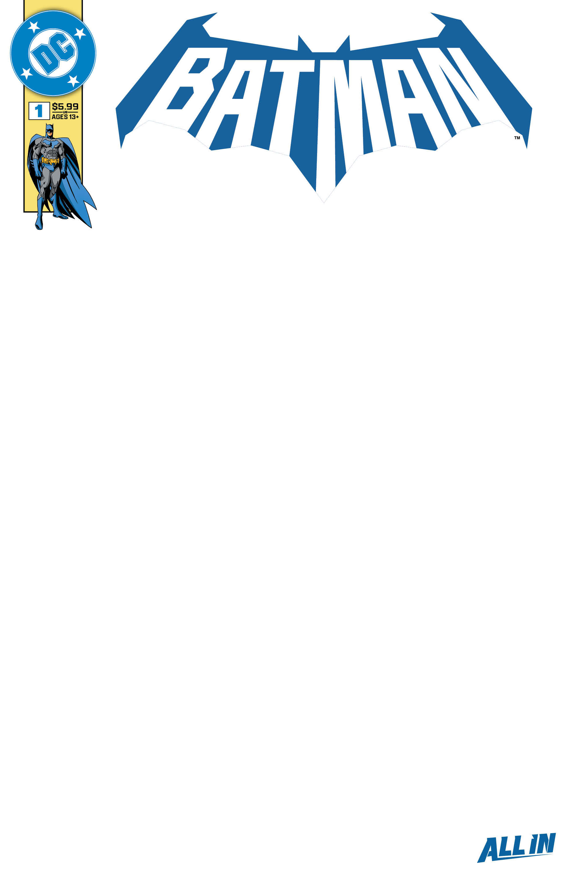  76194139163200181 | BATMAN @1 COVER K BLANK CARD STOCK VARIANT | DC  