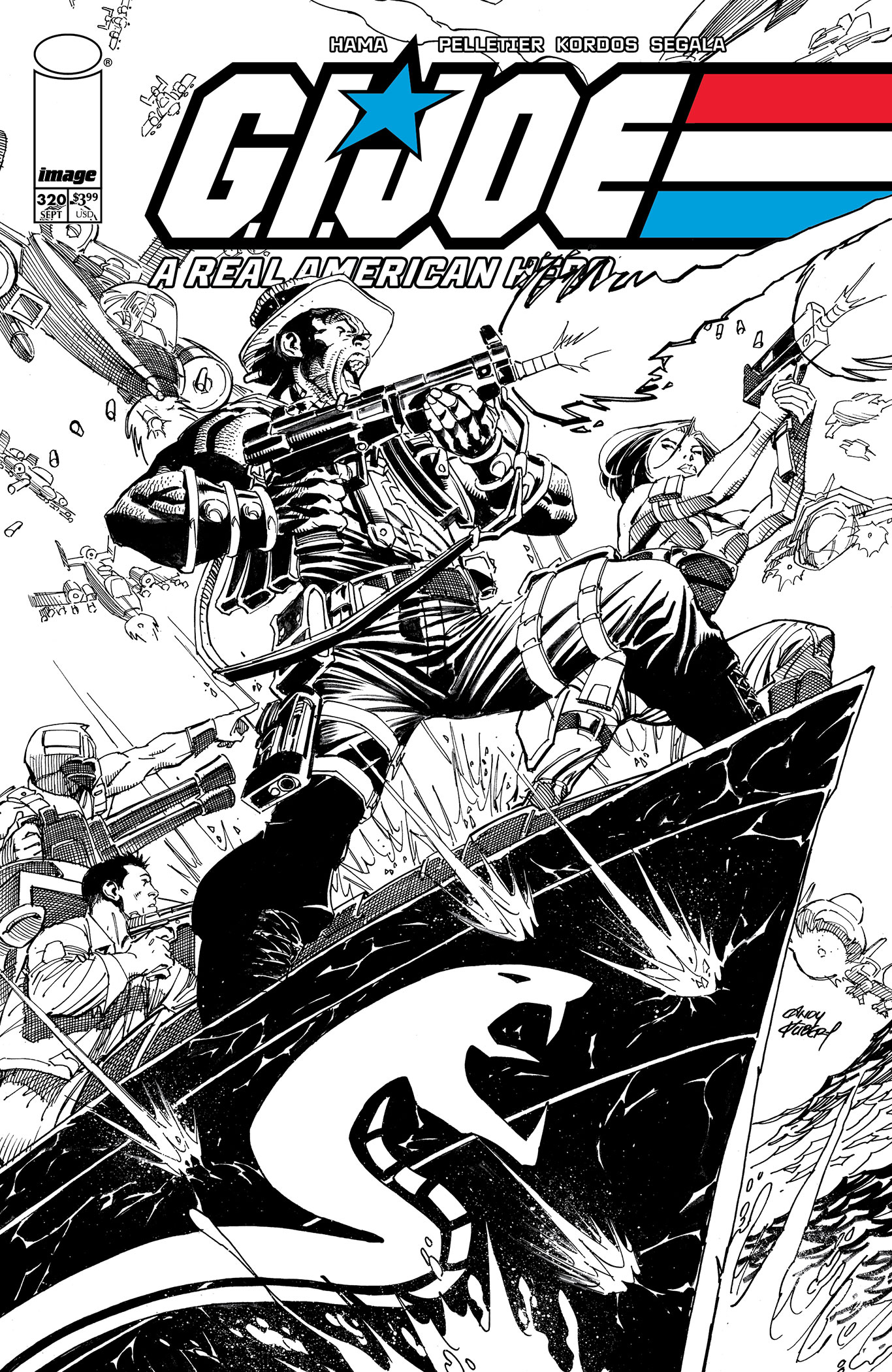  FOC9082025081 | GI JOE A REAL AMERICAN HERO @320 CVR B ANDY KUBERT B&W VAR PRE ORDER [FOC 0908] | IMAGE  
