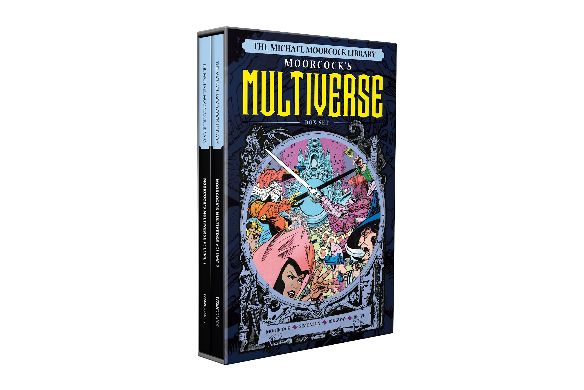  FOC9082025276 | MICHAEL MOORCOCK LIBRARY THE MULTIVERSE HC SLIPCASE SET PRE ORDER [FOC 0908] | TITAN  