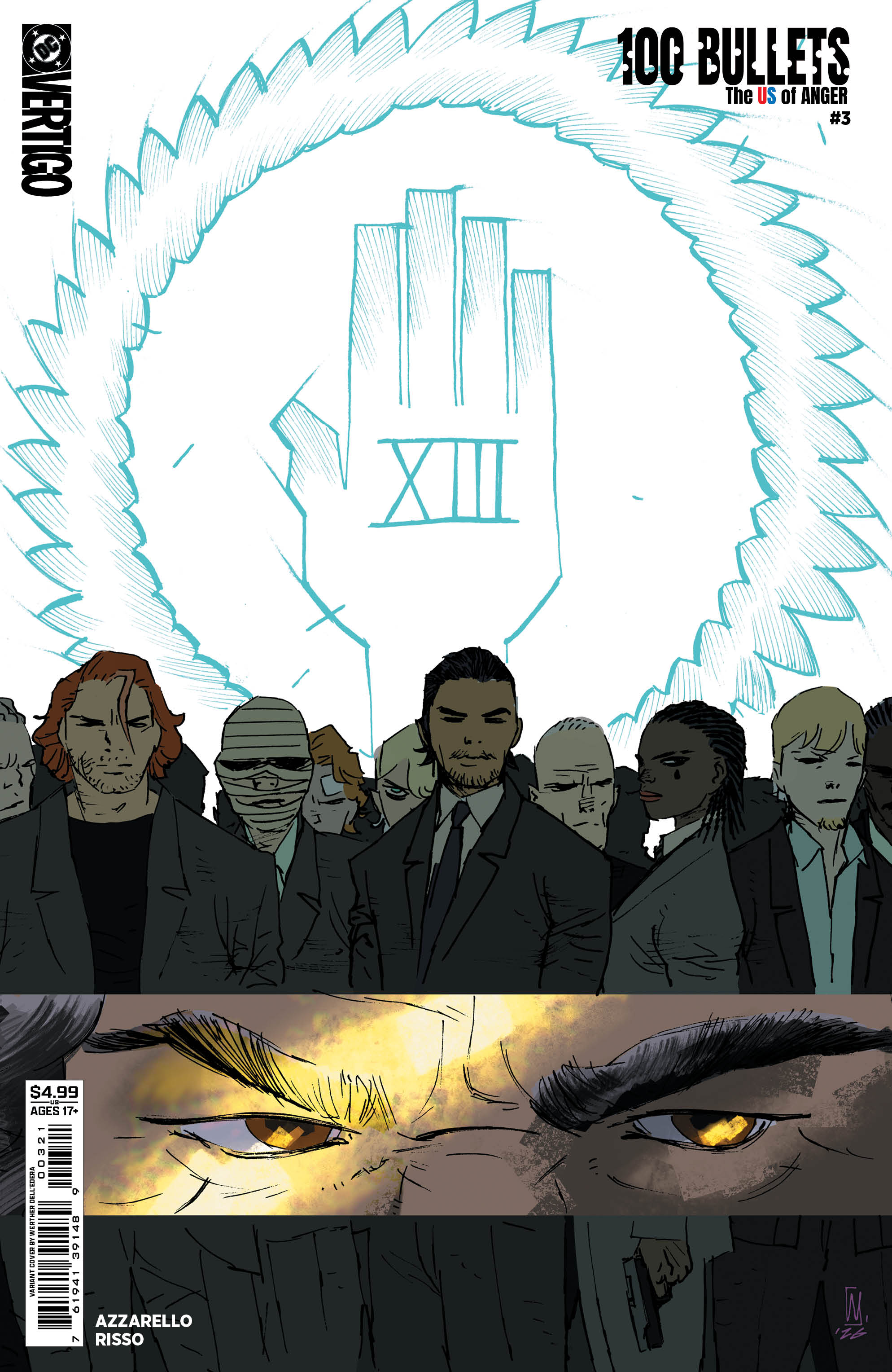  FOC8082026262 | 100 BULLETS THE US OF ANGER @3 (OF 8) CVR B WERTHER DELL EDERA CARD STOCK VAR PRE ORDER [FOC 0808] | DC  
