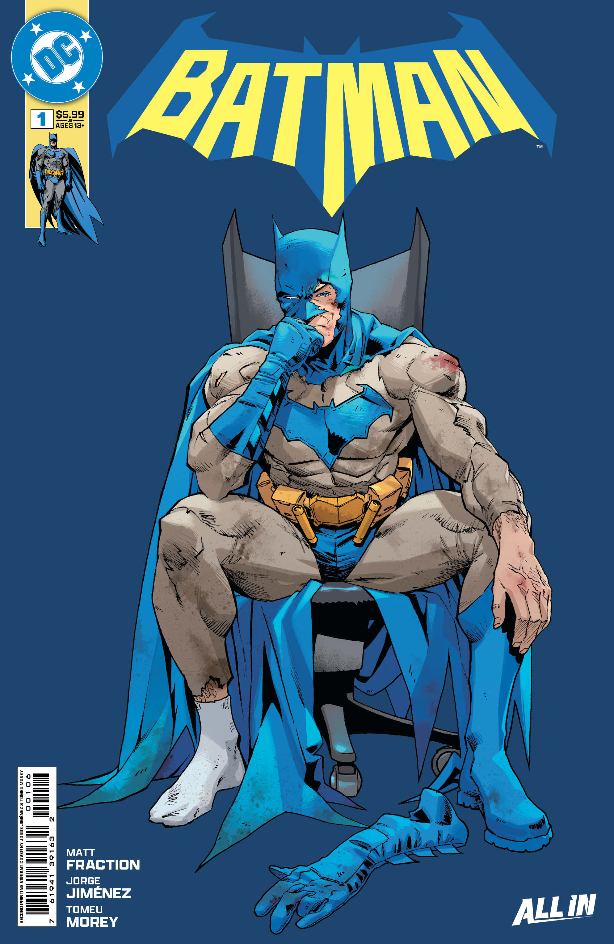  76194139163200106 | BATMAN @1 2ND PTG COVER D JORGE JIMENEZ CARD STOCK VARIANT | DC  