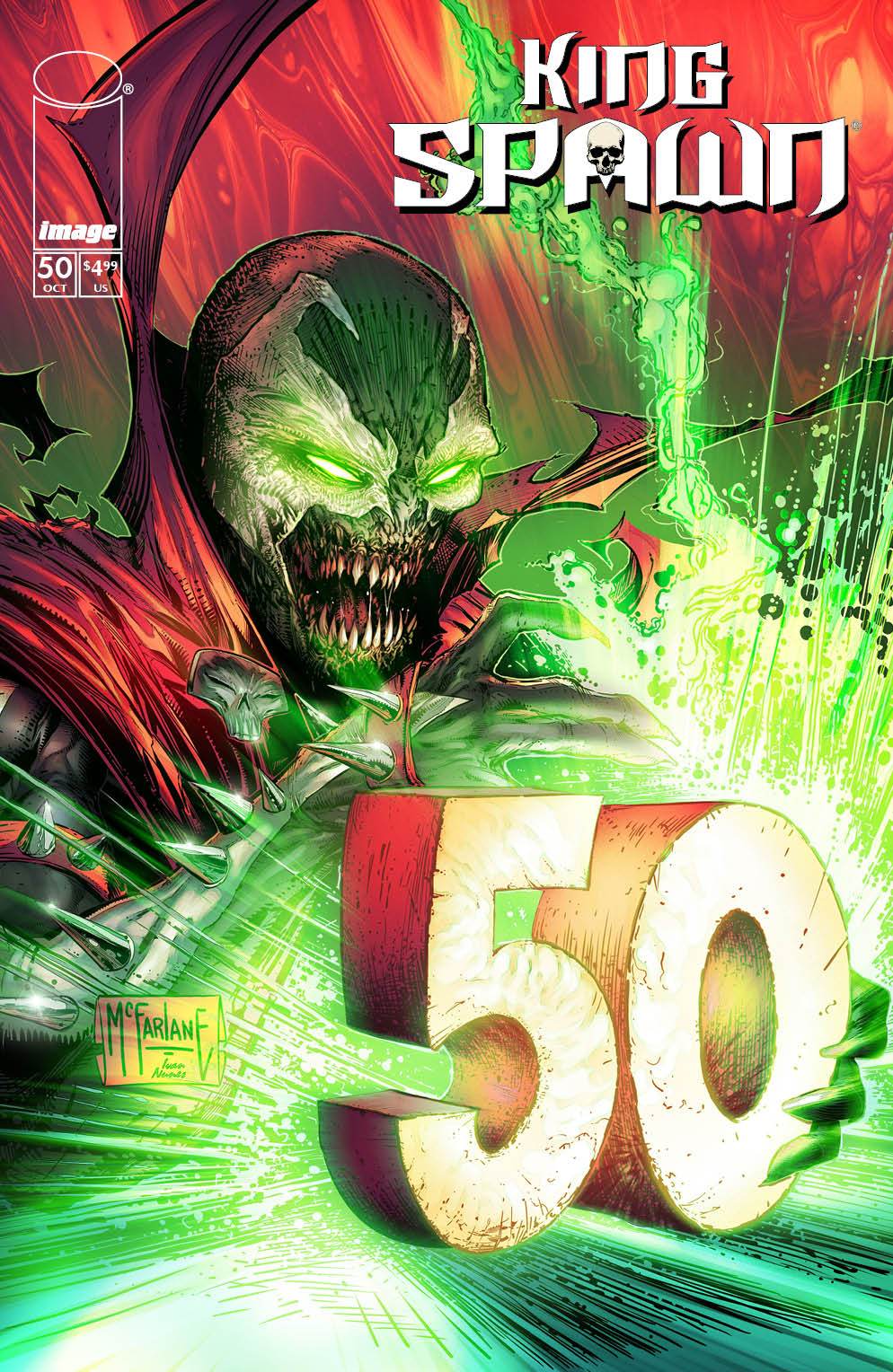  FOC20092025056 | KING SPAWN @50 CVR A TODD MCFARLANE  PRE ORDER [FOC 2009] | IMAGE  