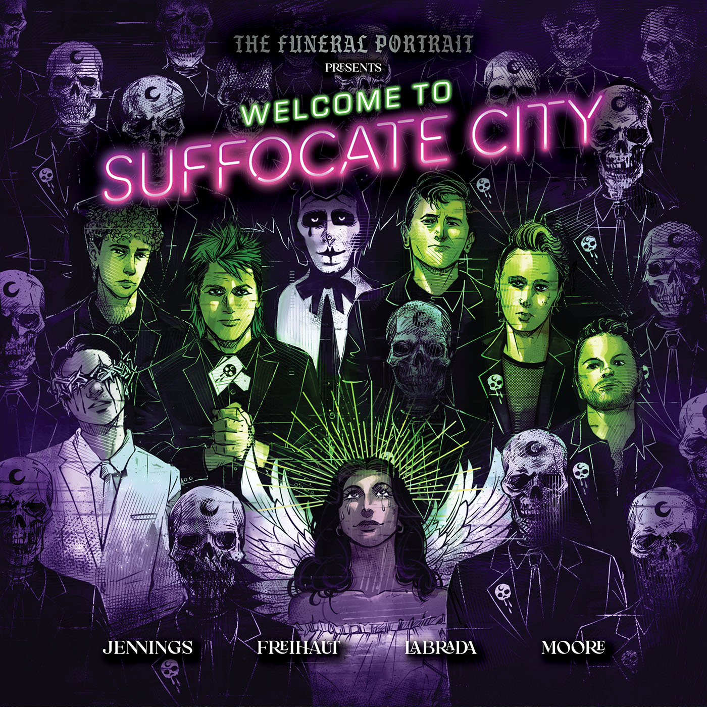  FOC22112025333 | FUNERAL PORTRAIT PRESENTS WELCOME TO SUFFOCATE CITY HC PRE ORDER [FOC 2211] | LUNAR  