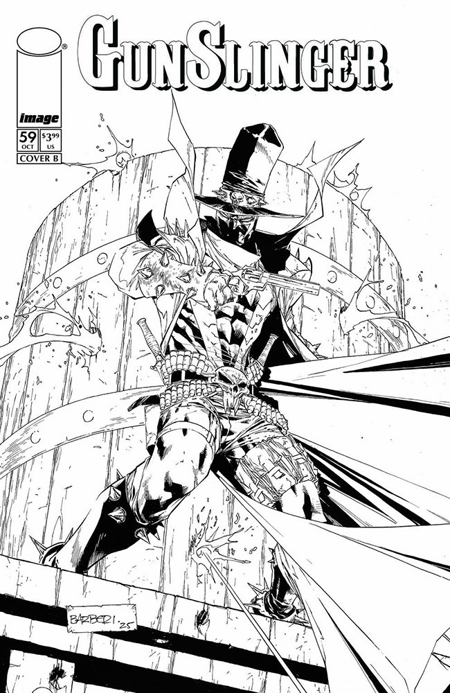  FOC26092026115 | GUNSLINGER SPAWN @59 CVR B CARLO BARBERI B&W VAR PRE ORDER [FOC 2609] | IMAGE  