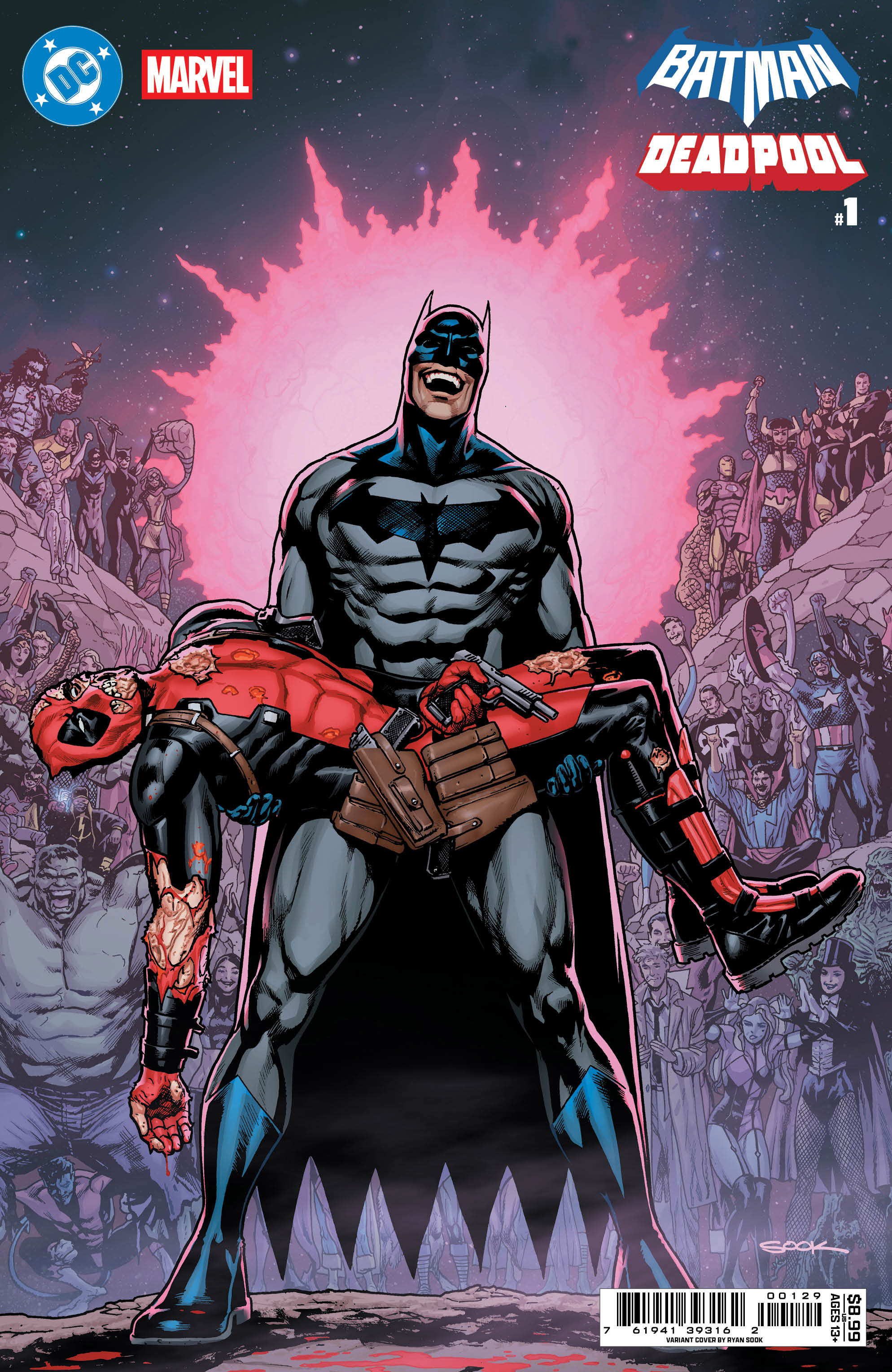  FOC25102025029 | DC MARVEL BATMAN DEADPOOL @1 (ONE SHOT) CVR R RYAN SOOK CRISIS ON INFINITE EARTHS 7 HOMAGE CARD STOCK VAR PRE ORDER [FOC 2510] | DC  