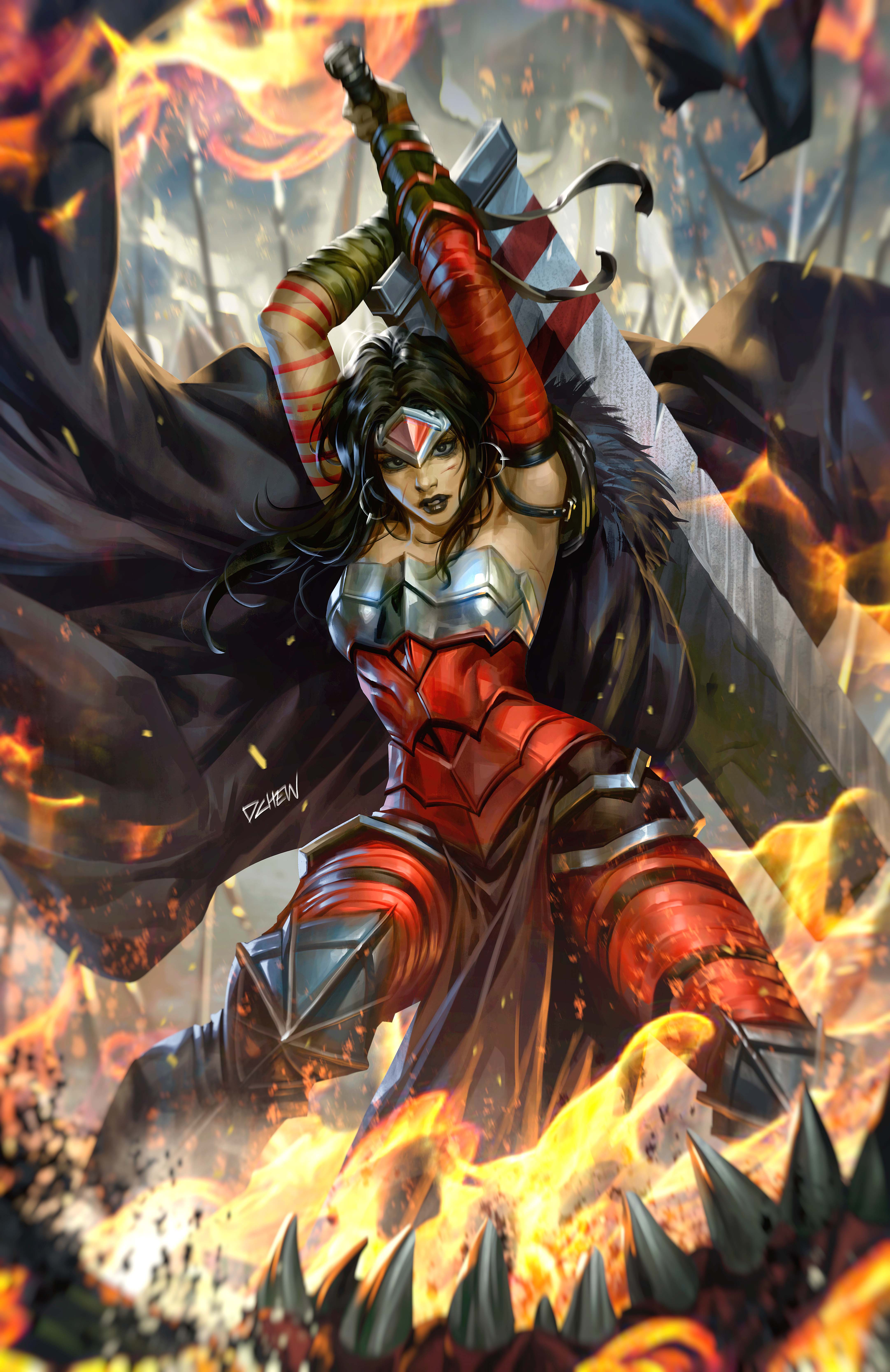  FOC1112025037 | ABSOLUTE WONDER WOMAN @14 CVR B DERRICK CHEW CARD STOCK VAR PRE ORDER [FOC 0111] | DC  