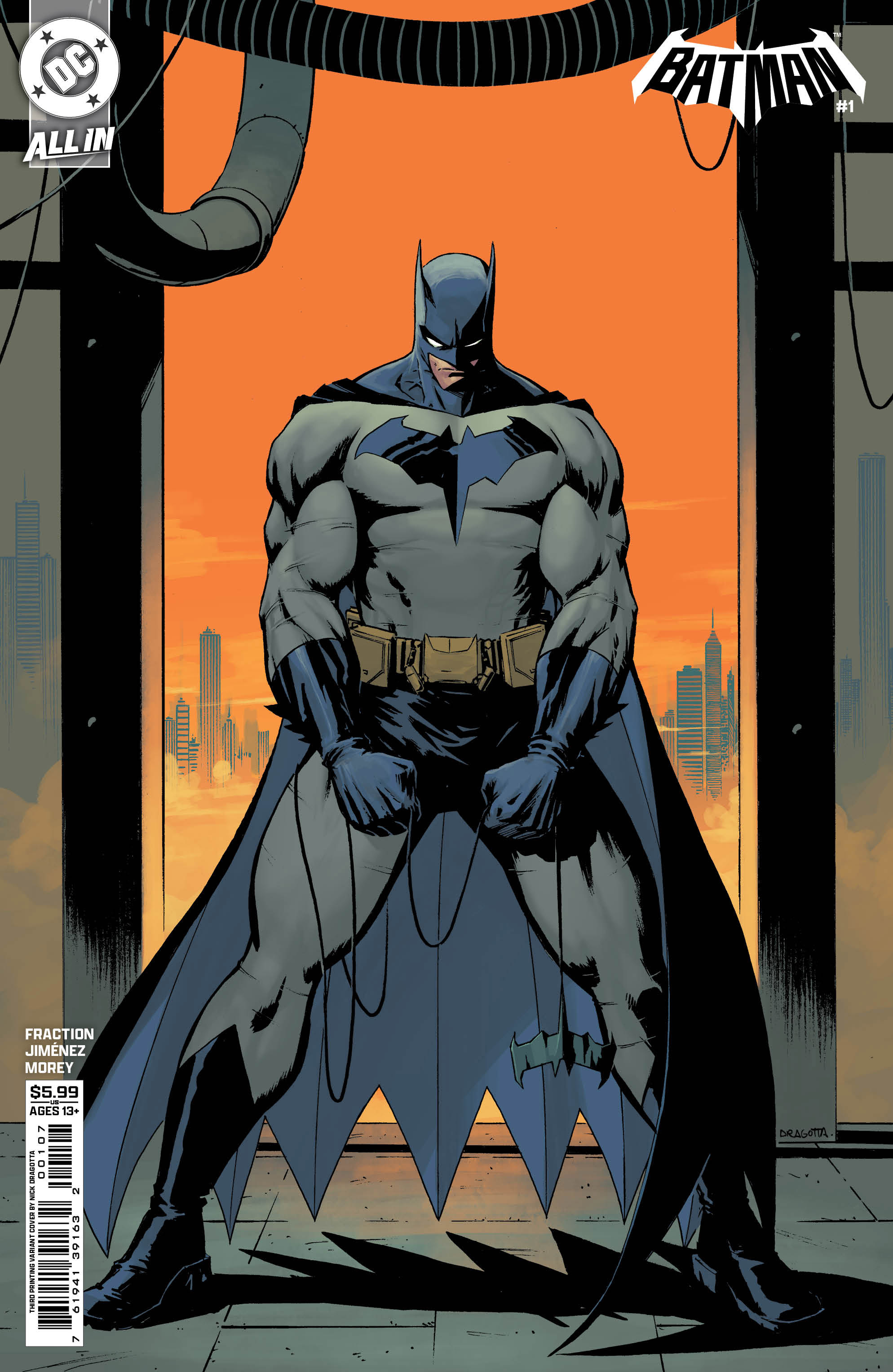  0925DC8317 | BATMAN @1 THIRD PRINTING COVER B NICK DRAGOTTA VARIANT | DC  