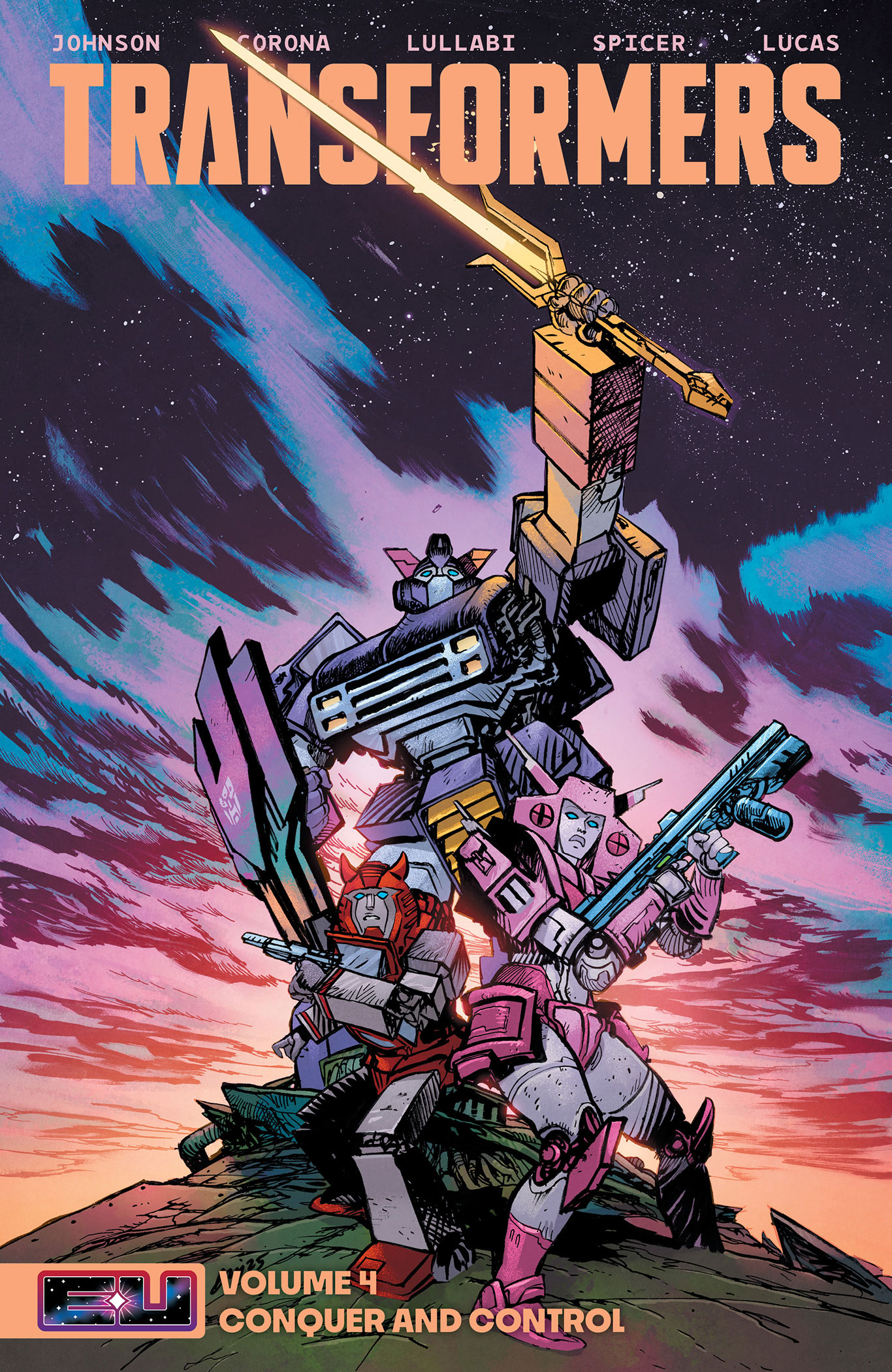  TRANSFORMERS TP VOL 04 CONQUER AND CONTROL DIRECT MARKET EXCLUSIVE DANIEL WARREN JOHNSON & MIKE SPICER SWORD COVER | IMAGE | 9781534332584 | 