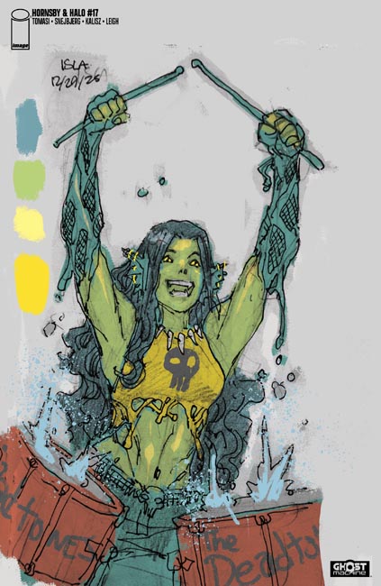  FOC24102026265 | HORNSBY & HALO @17 CVR C FRANCIS MANAPUL DESIGN SKETCH VAR PRE ORDER [FOC 2410] | IMAGE  