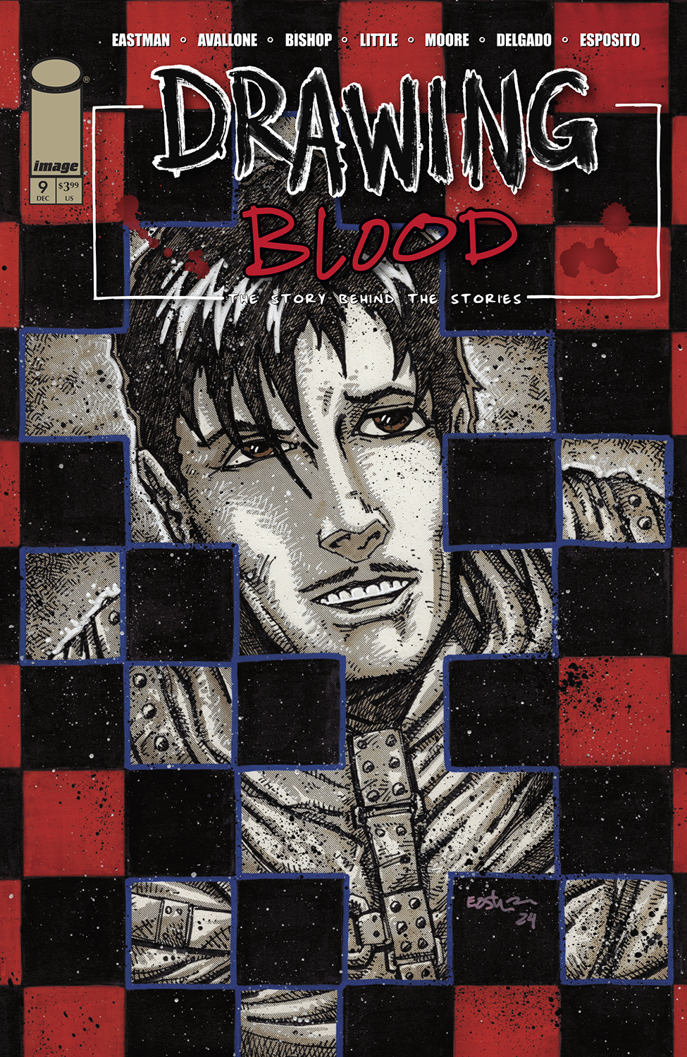  FOC13092025115 | DRAWING BLOOD @9 (OF 12) CVR C KEVIN EASTMAN CHECKERED VAR  PRE ORDER [FOC 1309] | IMAGE  
