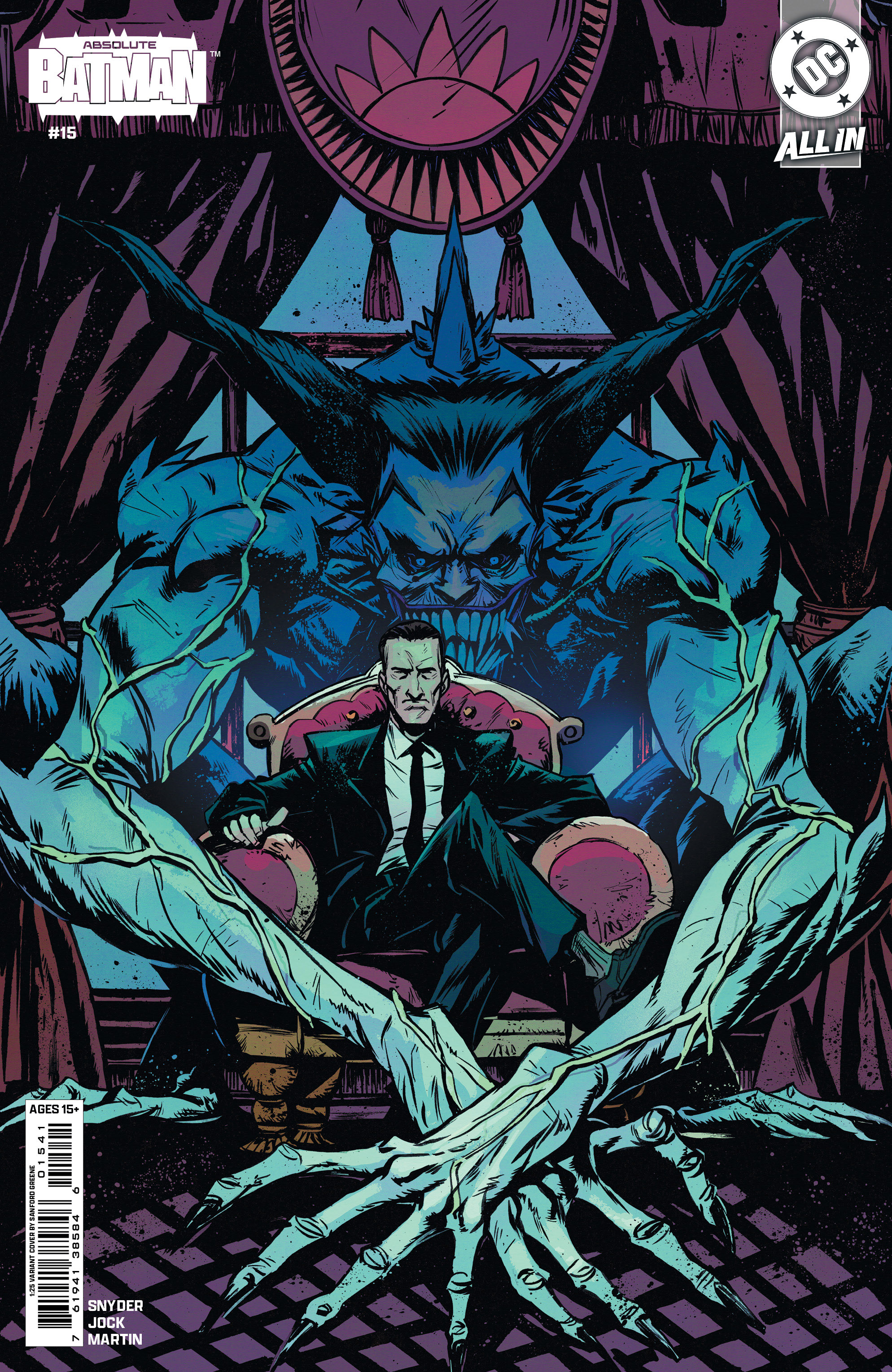  1025DC0054 | ABSOLUTE BATMAN @15 COVER E INC 125 SANFORD GREENE CARD STOCK VARIANT | DC  